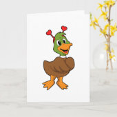Carte Canard au Bandeau Cardiaque (Fleur jaune)