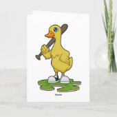 Carte Canard au baseball avec une batte de baseball (Dos)