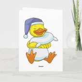 Carte Canard au Lit avec Bonnet de Nuit (Dos)