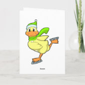 Carte Canard au patinage sur glace avec patins sur glace (Dos)