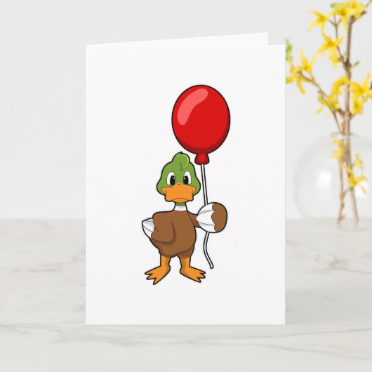 Carte Canard avec ballon (Fleur jaune)