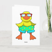 Carte Canard avec bouée et lunettes de soleil (Dos)