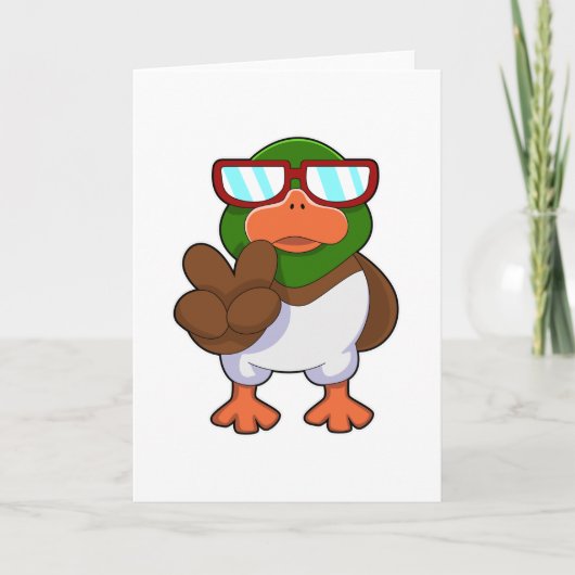 Carte Canard avec des lunettes de soleil (Devant)