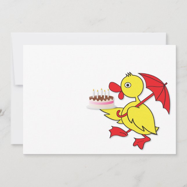 Carte Canard avec gâteau (Devant)
