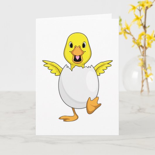 Carte Canard avec oeuf (Fleur jaune)