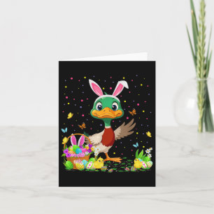 Carte Canard Chasse aux oeufs de Pâques Bunny Ear Canard