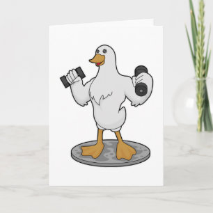 Carte Canard comme Bodybuilder avec des cloches