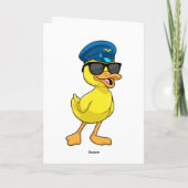 Carte Canard comme pilote avec chapeau de pilote (Dos)