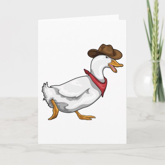 Carte Canard Cowboy chapeau de cowboy (Devant)