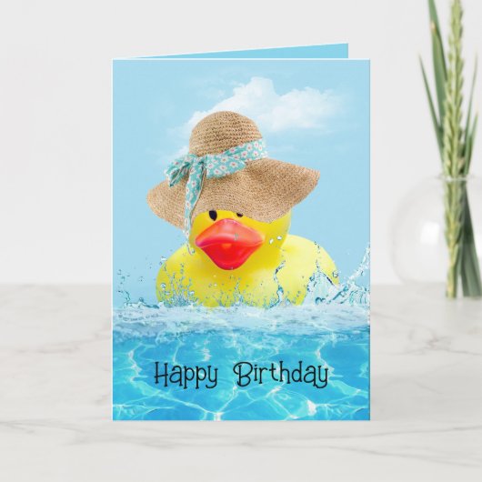 Carte Canard d'anniversaire avec Casquette de soleil dan (Devant)