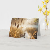 Carte Canard d'anniversaire de grand-père à Misty Pond (Fleur jaune)
