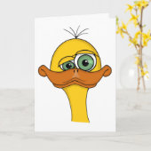 Carte Canard de dessin animé drôle (Fleur jaune)