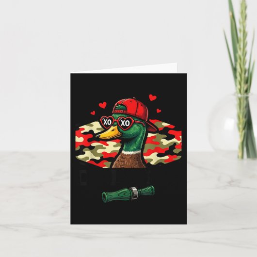 Carte Canard de la Saint-Valentin drôle Camo chasse Appe (Devant)