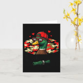 Carte Canard de la Saint-Valentin drôle Camo chasse Appe (Fleur jaune)