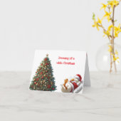 Carte Canard de Noël Pekin Animé (Fleur jaune)