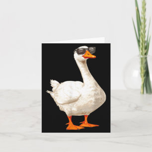 Carte Canard d'oie ridicule portant des lunettes de sole
