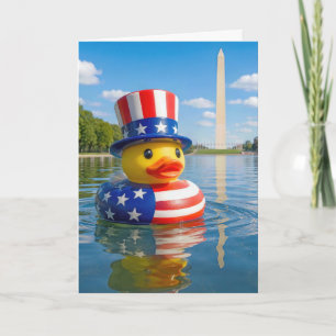 Carte Canard du 4 juillet flottant dans le bassin de réf