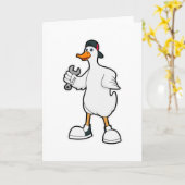 Carte Canard en artisan avec outil et casquette (Fleur jaune)