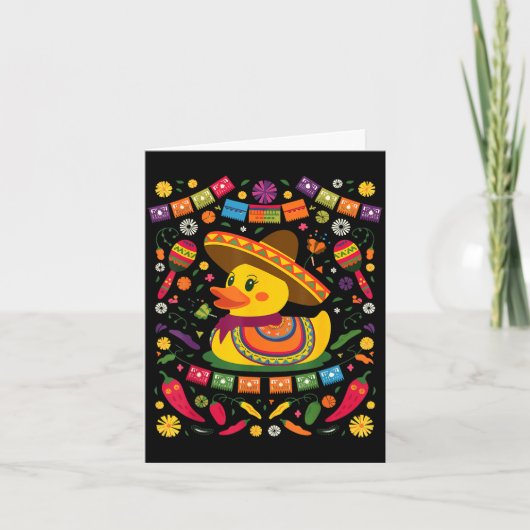 Carte Canard en caoutchouc cinco de mayo (Devant)