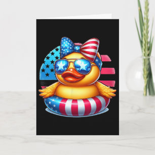 Carte Canard en caoutchouc cool drapeau américain Canard