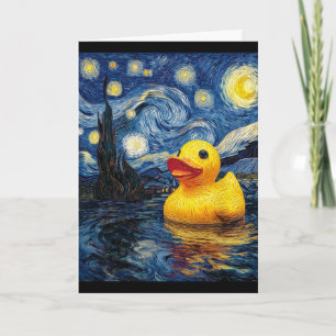 Carte Canard en caoutchouc Duckie Ducky Van Gogh Style N