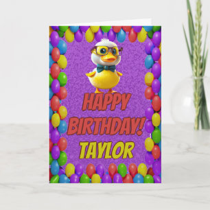 Carte Canard en Caoutchouc Personnalisé Joyeux Anniversa