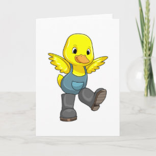 Carte Canard en fermier avec bottes