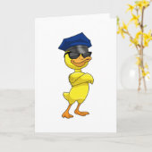 Carte Canard en policier avec casquette de police (Fleur jaune)