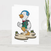Carte Canard en randonneur avec sac à dos (Dos)