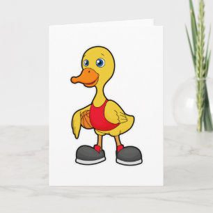 Carte Canard en tant que joueur de basket-ball avec un b