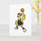 Carte Canard en tant que joueur de basket-ball avec un b (Fleur jaune)