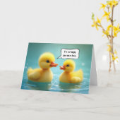 Carte Canard Jaune Avec Bulle De Voix Anniversaire (Fleur jaune)