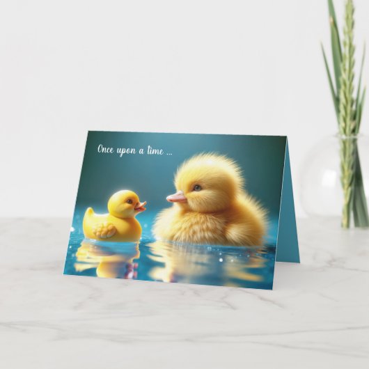 Carte Canard Jaune avec un canard en caoutchouc (Devant)