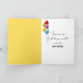 Carte Canard jaune d'anniversaire dans un bateau à roues (Intérieur)