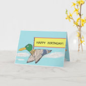 Carte Canard - joyeux anniversaire (Fleur jaune)