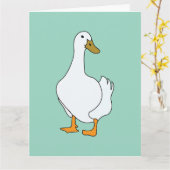 Carte Canard Oiseau Blanc Canard (Fleur jaune)