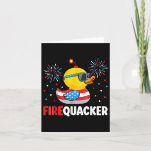 Carte Canard pétard du 4 juillet patriotique quatrième d