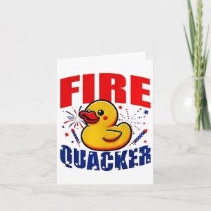 Carte Canard pétard patriotique drôle indépendance 4ème