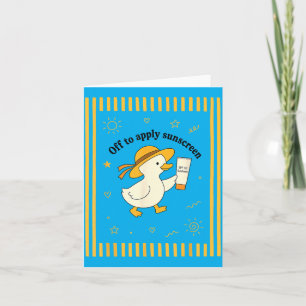 Carte Canard pour appliquer de la crème solaire Vacances
