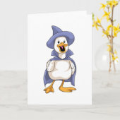 Carte Canard sorcière chapeauté (Fleur jaune)