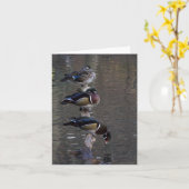 Carte Canards à bois sur Branche (Fleur jaune)