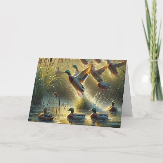 Carte Canards colverts pour la fête des pères (Devant)