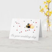 Carte Canards de mariage (Fleur jaune)