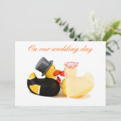 Carte Canards de mariage (Debout devant)