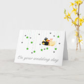 Carte Canards de mariage (Fleur jaune)