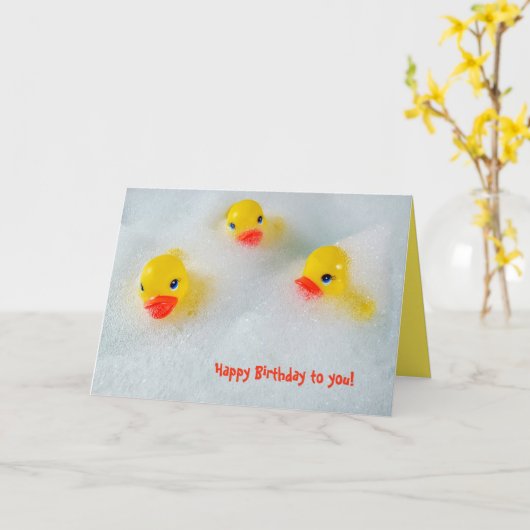 Carte canards en caoutchouc jaune à l'anniversaire du ba (Fleur jaune)