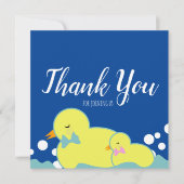 Carte Canards en caoutchouc modernes Merci de Baby showe (Devant)