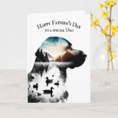 Carte Canards et Labrador pour la fête des Pères (Fleur jaune)