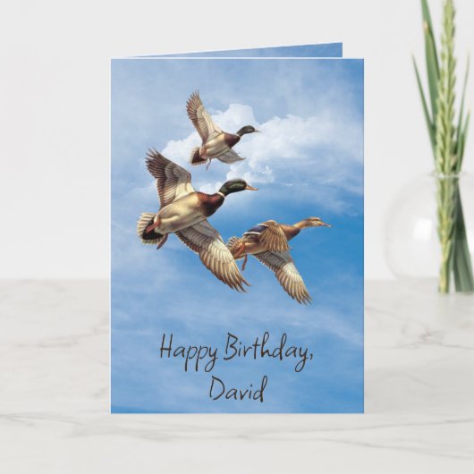Carte Canards Mallard Anniversaire Avec Nom (Devant)