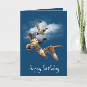 Carte Canards Mallard Anniversaire Avec Nuages